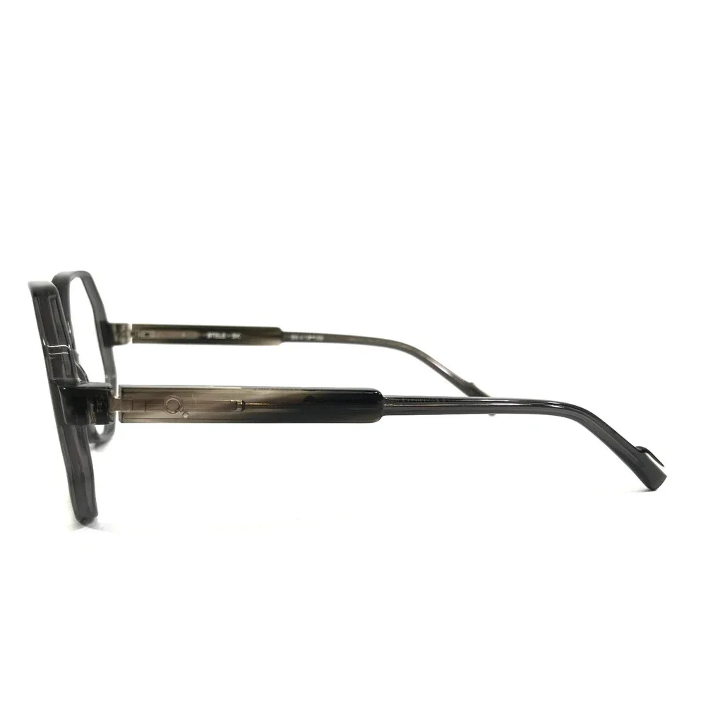 Etnia Barcelona Eyeglasses Frames STELE BK Black Geometric Heptagonal 56-16-138